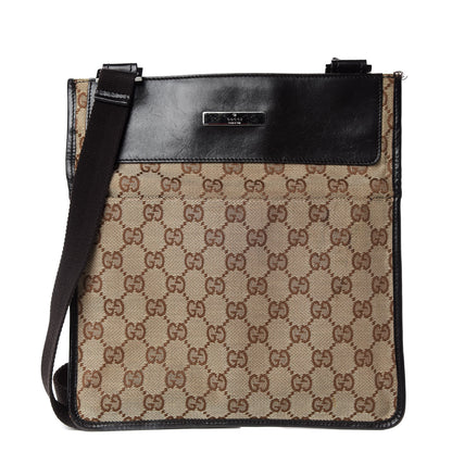 Gucci GG Monogram Messenger Crossbody Bag Brown 1 of 13