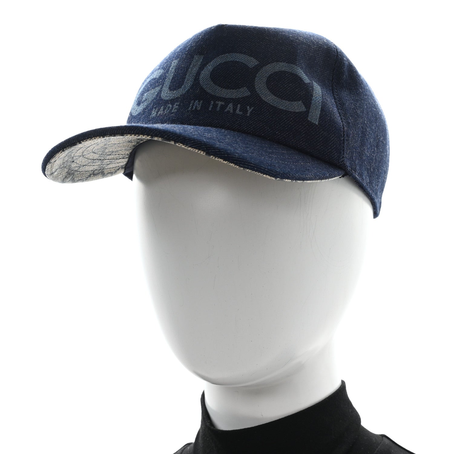 Gucci Lasered Denim Baseball Hat L Dark Blue 2 of 9