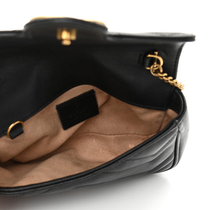 Gucci Calfskin Matelasse Super Mini GG Marmont Shoulder Bag Black 5 of 11