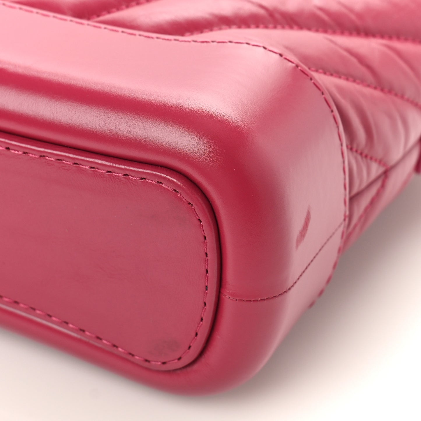 Aged Calfskin Chevron Quilted Small Gabrielle Hobo Dark Pink