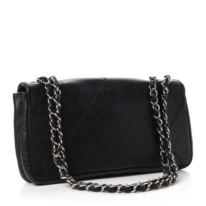 Chanel Lambskin Diamond Stitched CC East West Flap Black 3 of 12