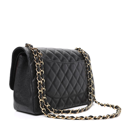 Chanel Caviar Quilted Jumbo Double Flap Black 3 of 9