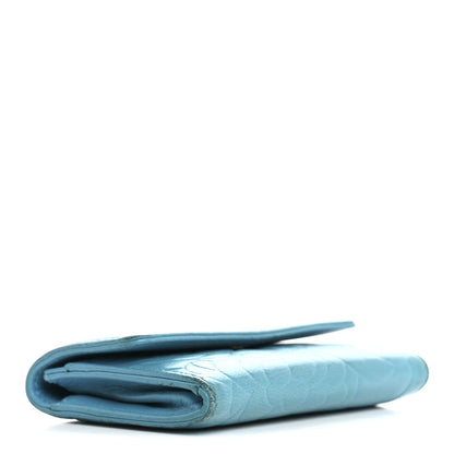 Chanel Lambskin Camellia Embossed Flap Card Holder Blue 4 of 13