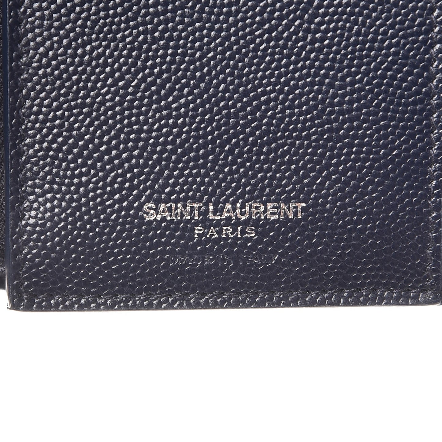 Grain De Poudre Matelasse Chevron Monogram Compact Tri Fold Wallet Blue Sapphire