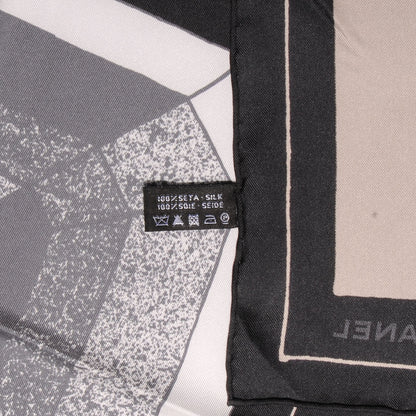 Chanel Silk Jacket Camellia CC Iconic Symbols Scarf 4 of 5