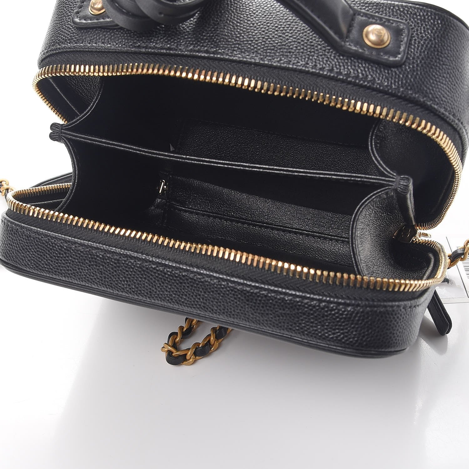 Chanel Caviar Quilted Small CC Filigree Vanity Case Black 6 of 9