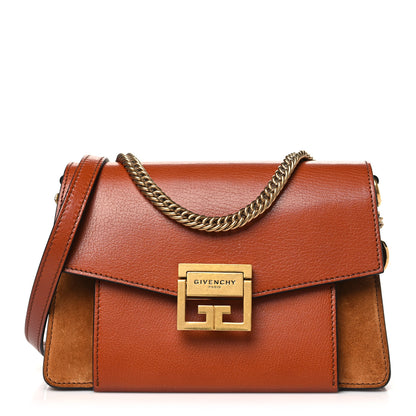 Givenchy Goatskin Suede Small GV3 Shoulder Bag Chestnut 1 of 9
