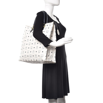 MCM Visetos Shopper Tote White 2 of 25