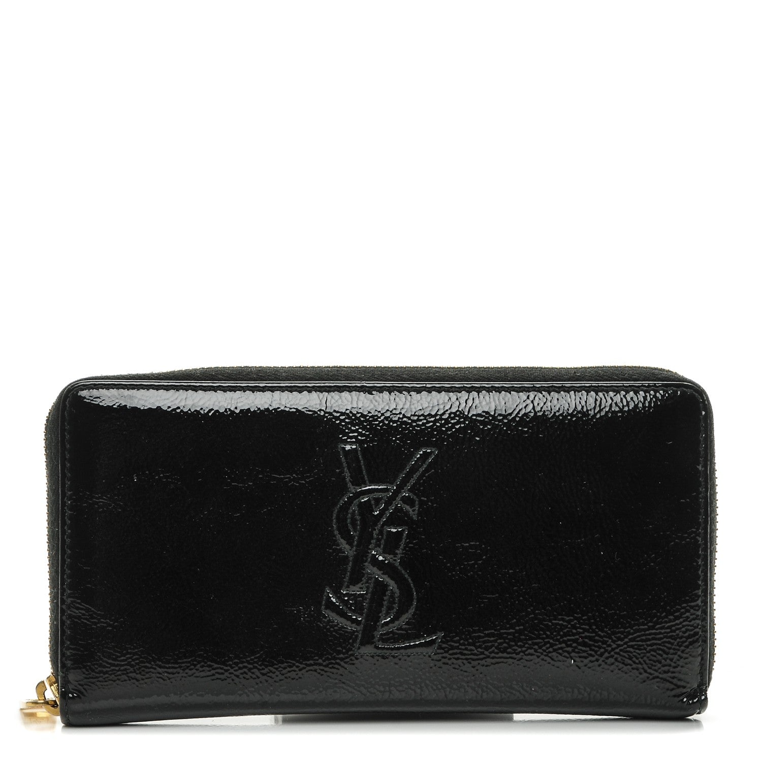 Saint Laurent Patent Belle De Jour Zip Around Wallet Black 1 of 6