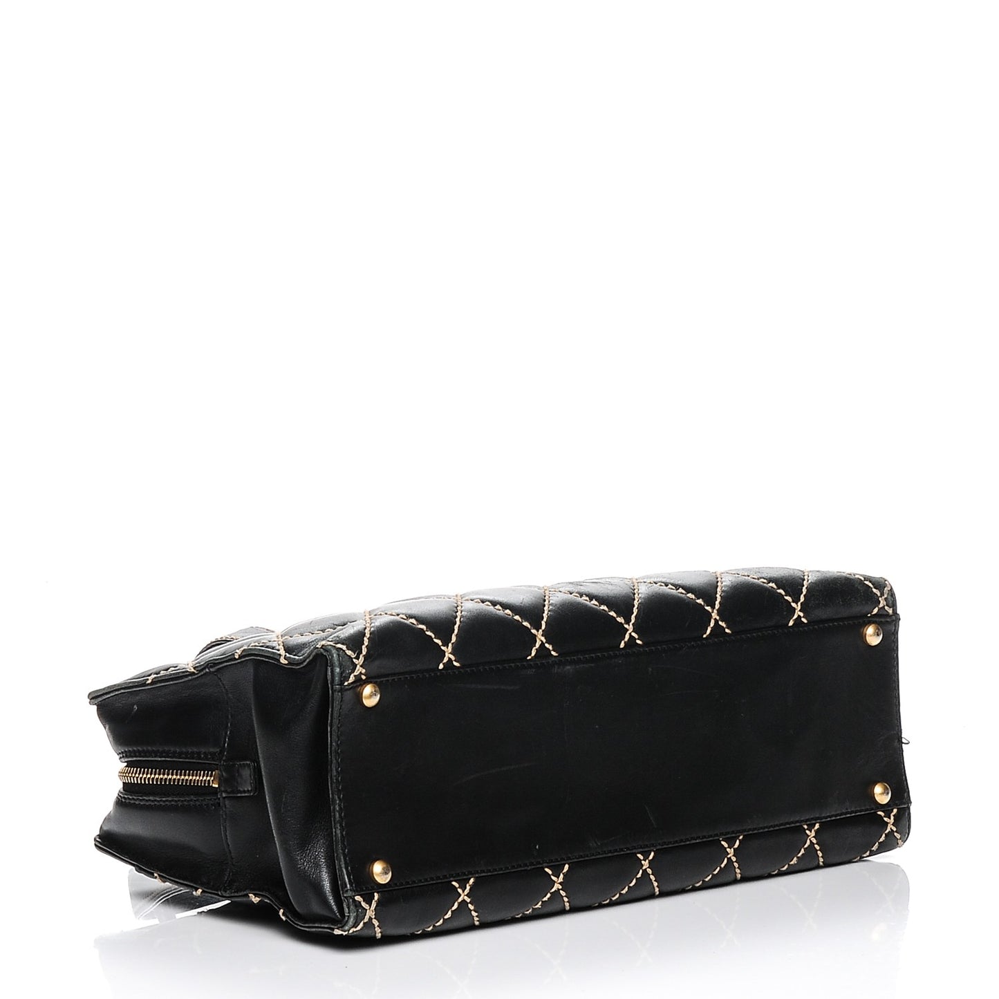 Calfskin Contrast Stitch Surpique Bowler Black