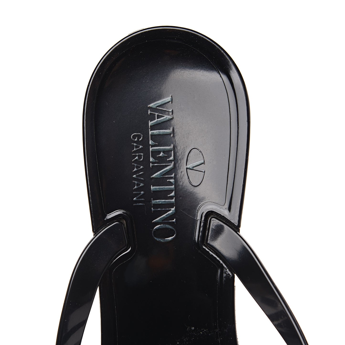 PVC Jelly Rockstud Bow Thong Sandals 39 Black