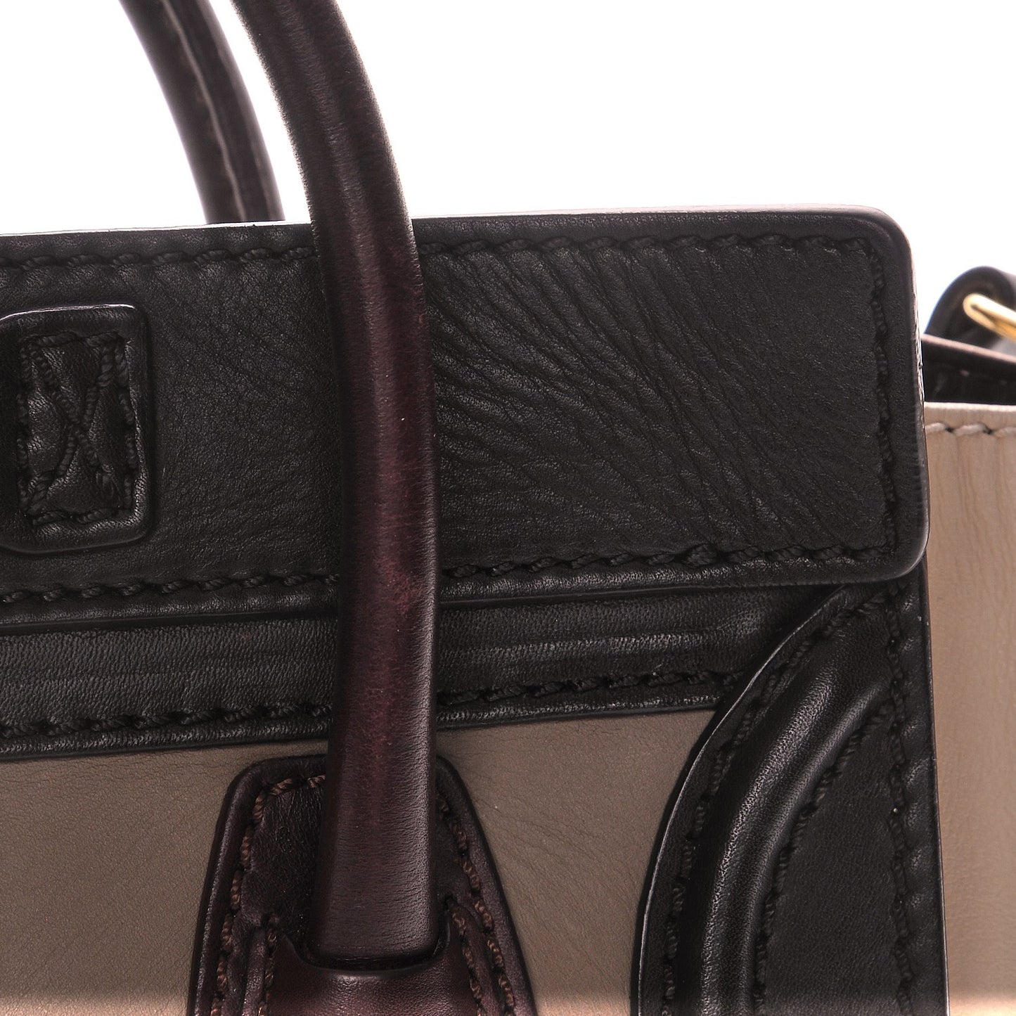 Smooth Calfskin Nano Tri-Color Luggage Grey