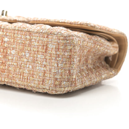 Chanel Tweed Quilted Medium Double Flap Brown Gold 10 of 13