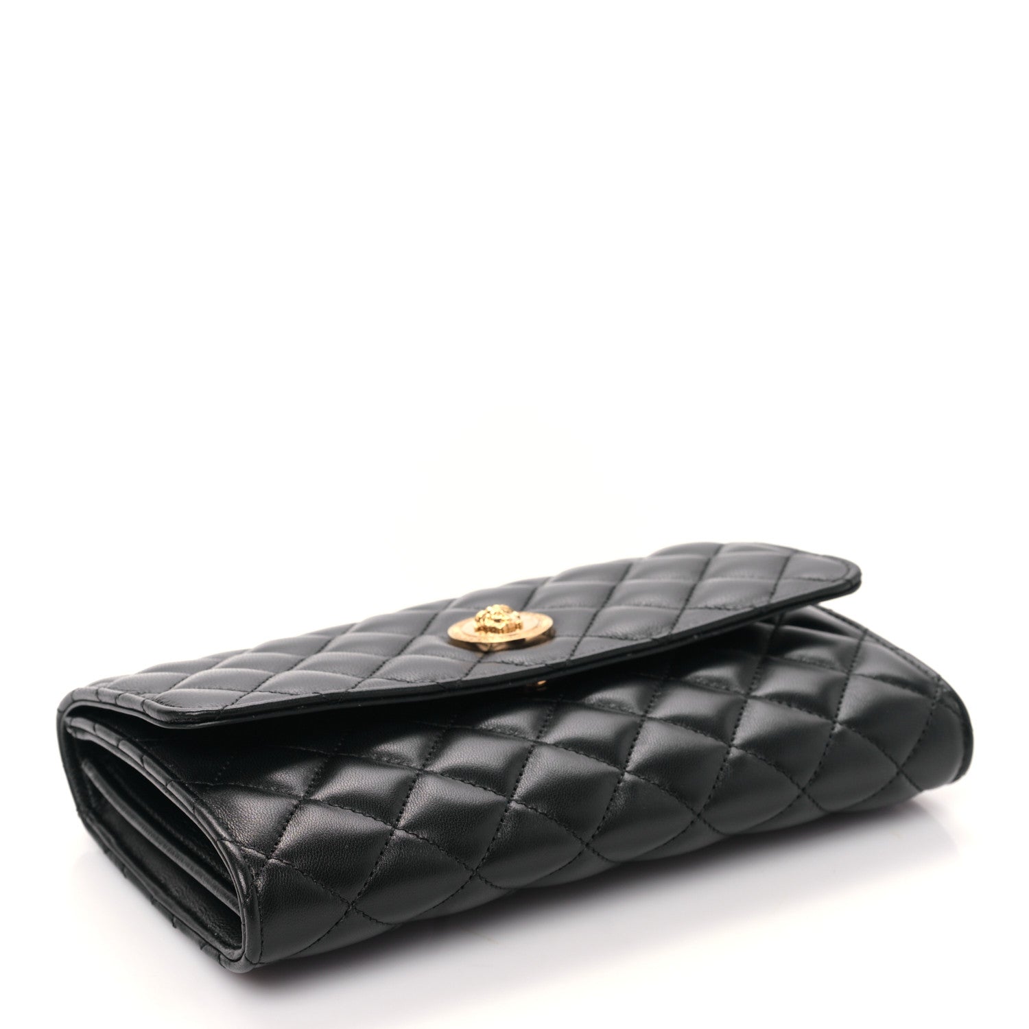 Versace Lambskin Quilted Medusa Wallet on Chain Crossbody Black 4 of 8