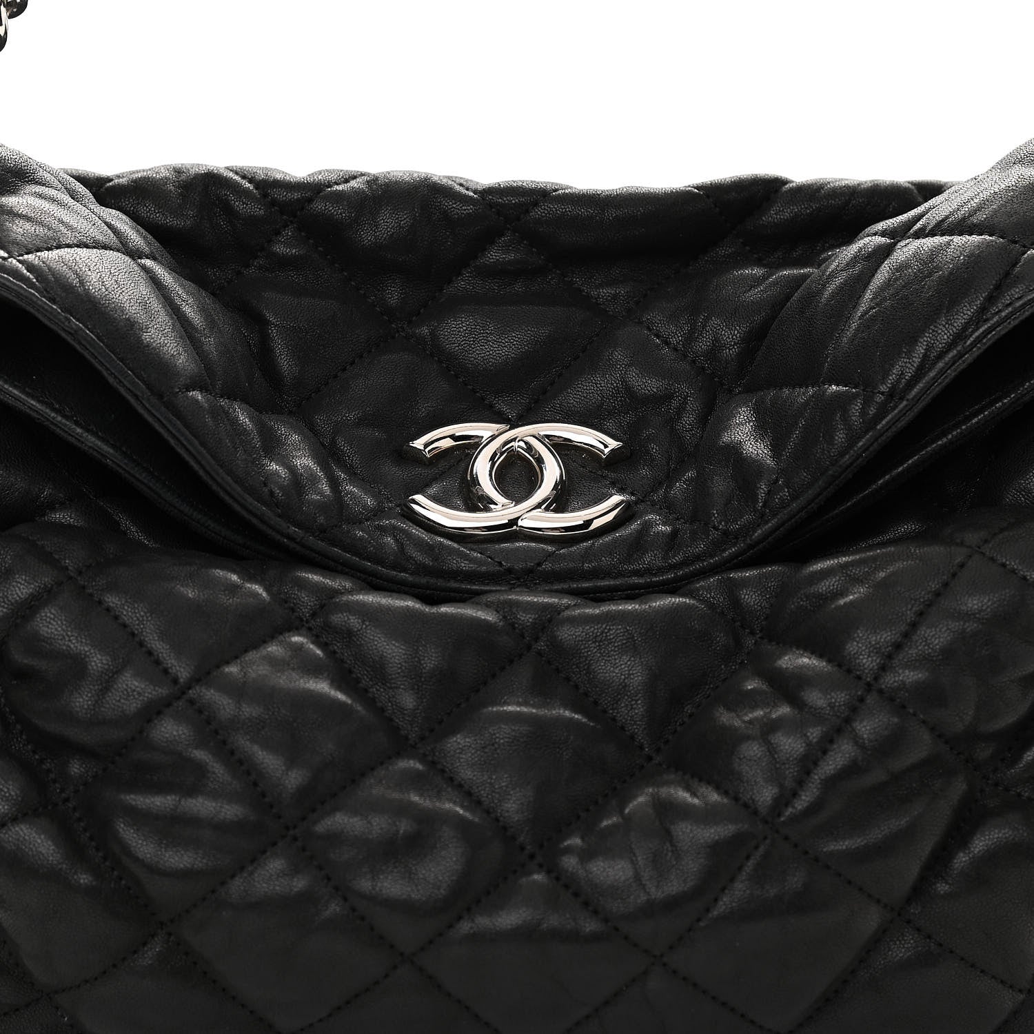 Chanel Washed Lambskin Chain Around Hobo Black 8 of 10