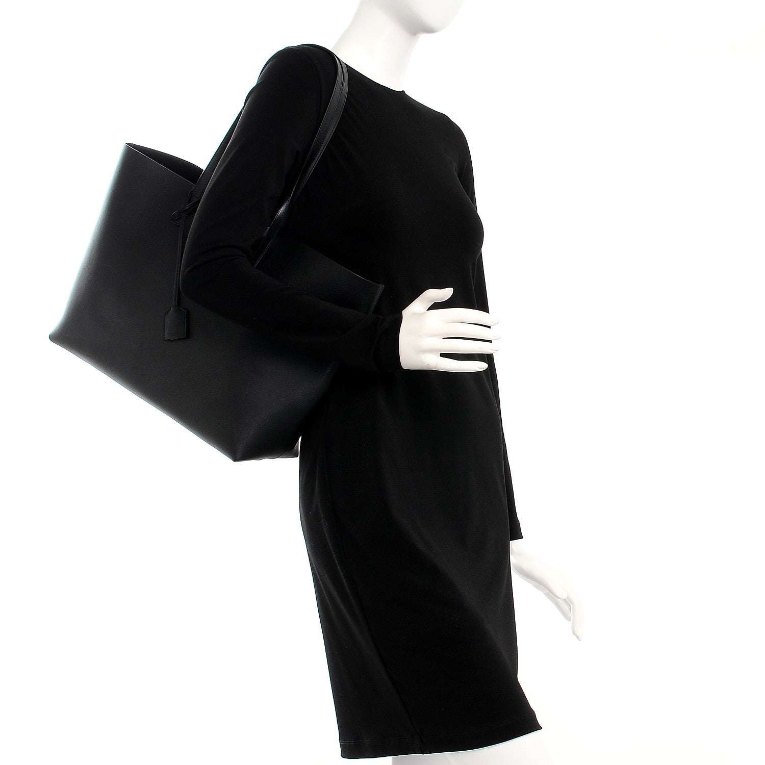 Saint Laurent Calfskin Large Shopping Tote Black 2 of 9