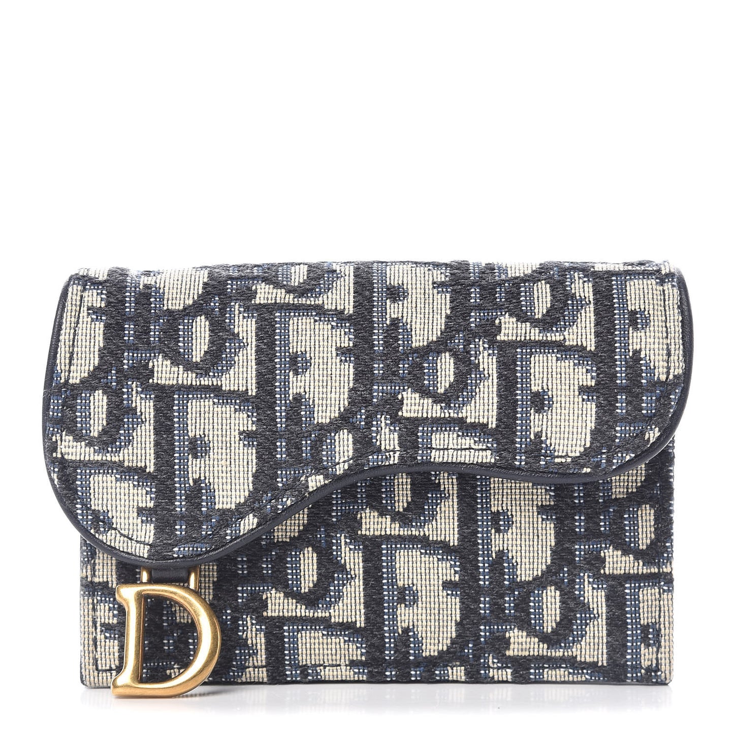Oblique Saddle Card Holder Blue