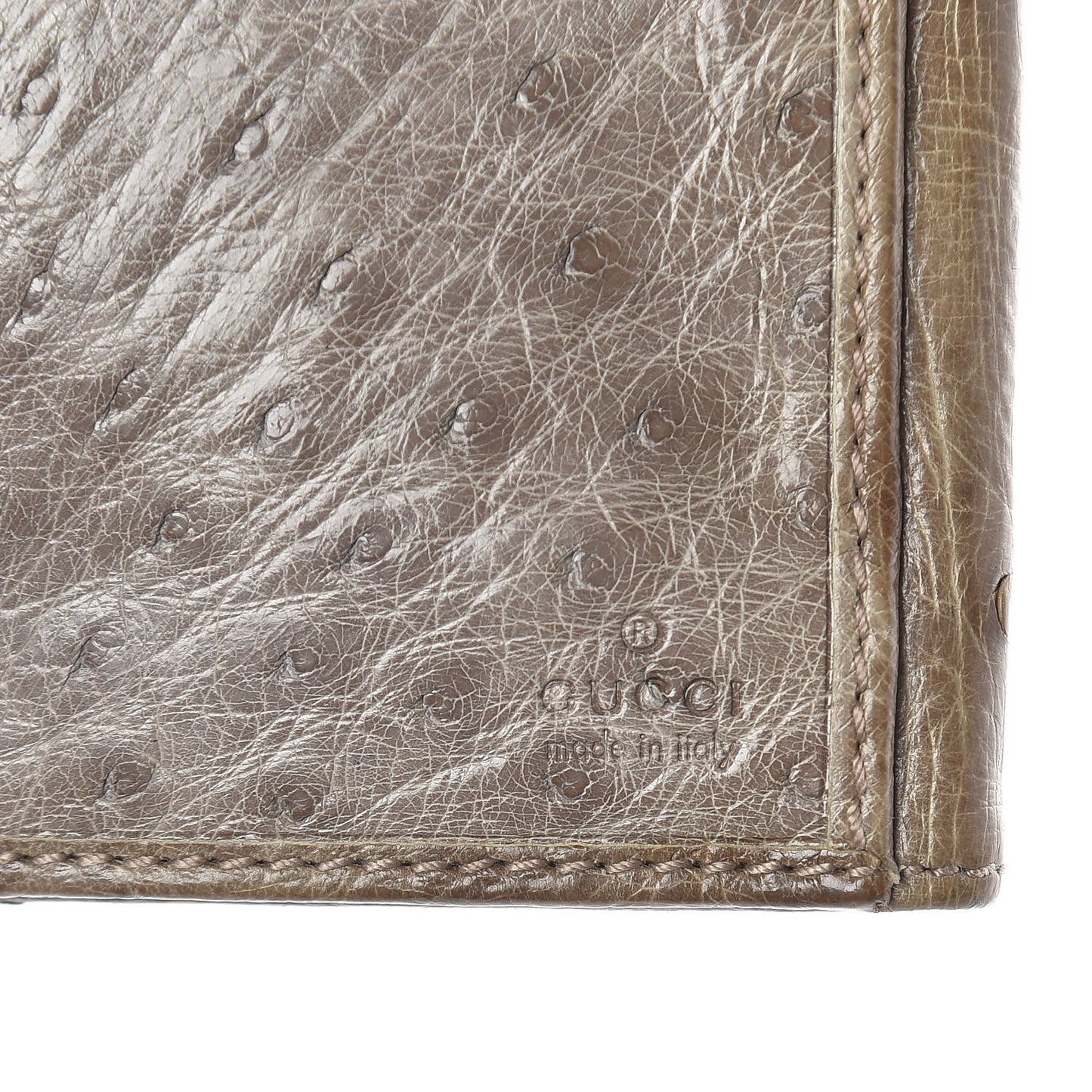 Ostrich Indy Continental Wallet Beige