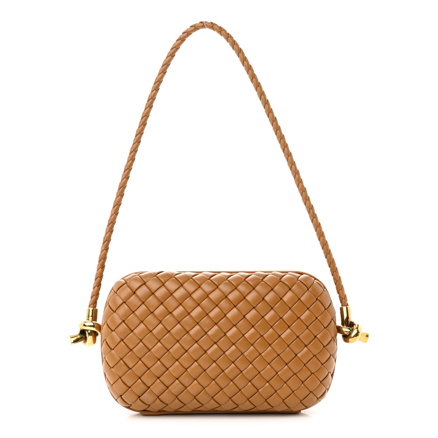 Calfskin Intrecciato Knot On Strap Camel