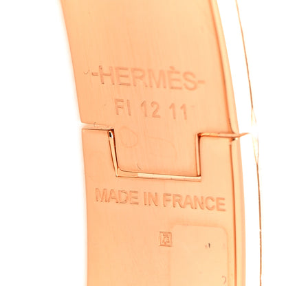 Hermes Enamel Narrow Clic Clac H Fusion Bracelet GM Rose Candeur Jaune Tennis 5 of 5