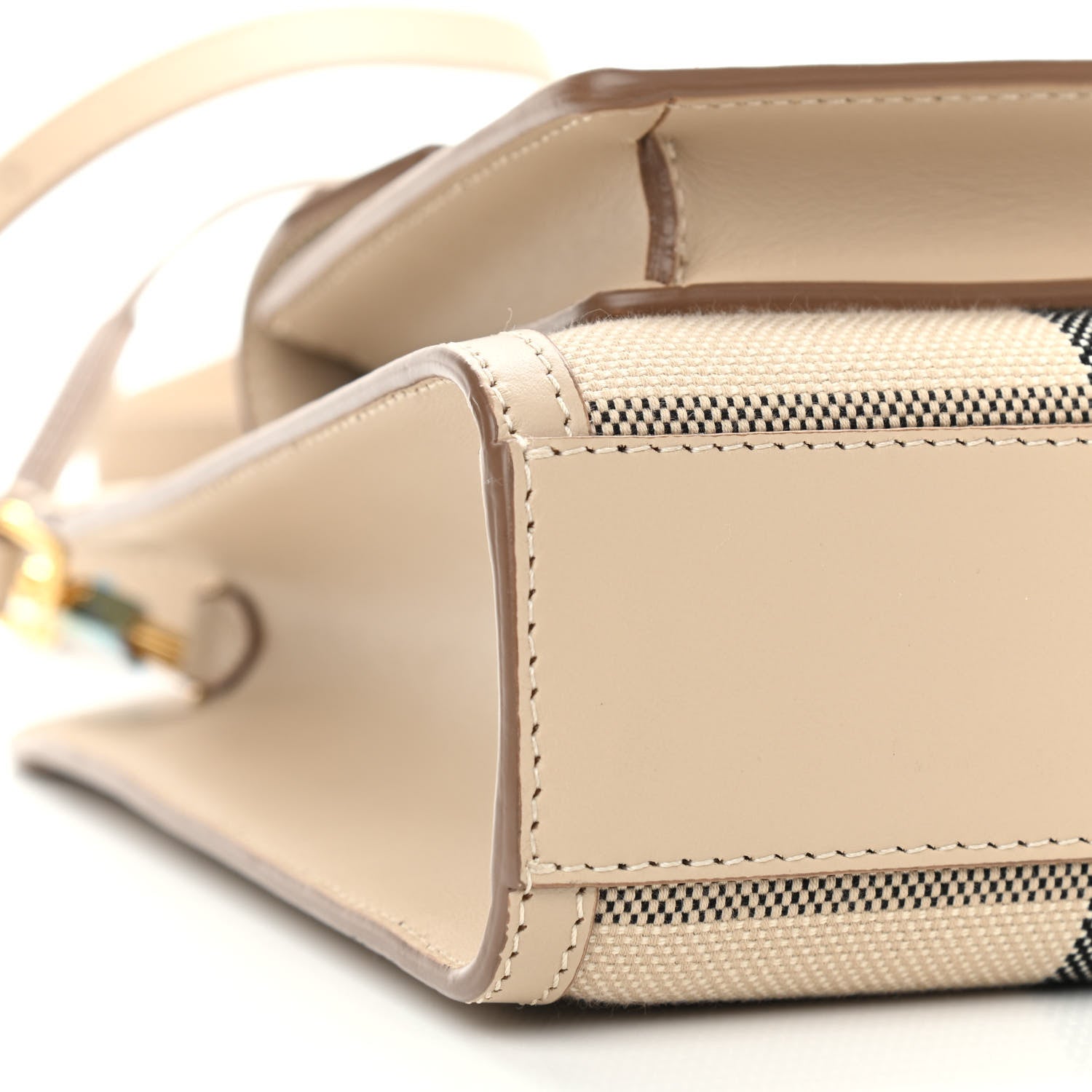 Burberry Smooth Calfskin Canvas Check Mini Pocket Bag Dusty Sand Soft Fawn 11 of 12