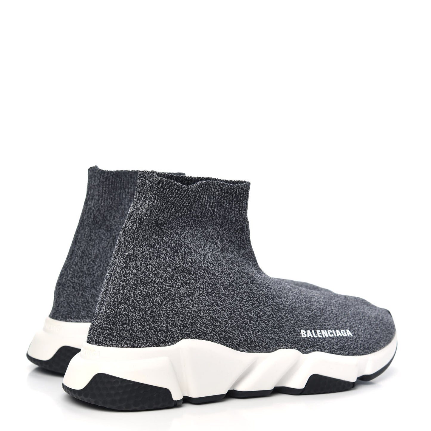 Chine Knit Bi-Color Sole Mens Speed Sneakers 42 Black White