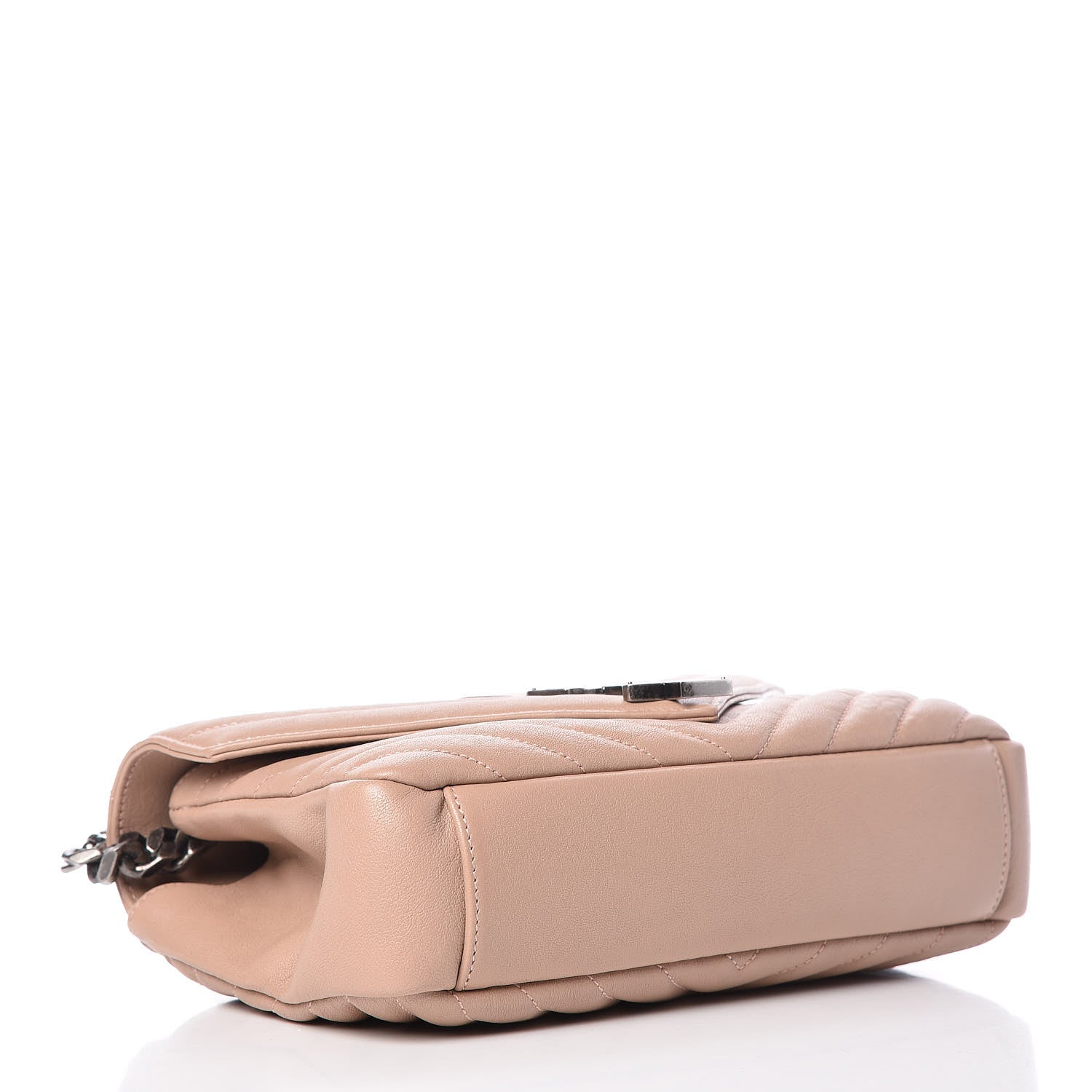 Saint Laurent Sheepskin Matelasse Chevron Monogram Medium College Bag Rose Poudre 3 of 9