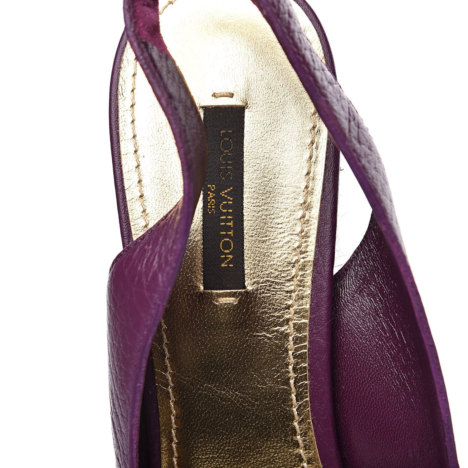 Louis Vuitton Grained Calfskin Espadrille Santal Wedges 39.5 Purple 7 of 8