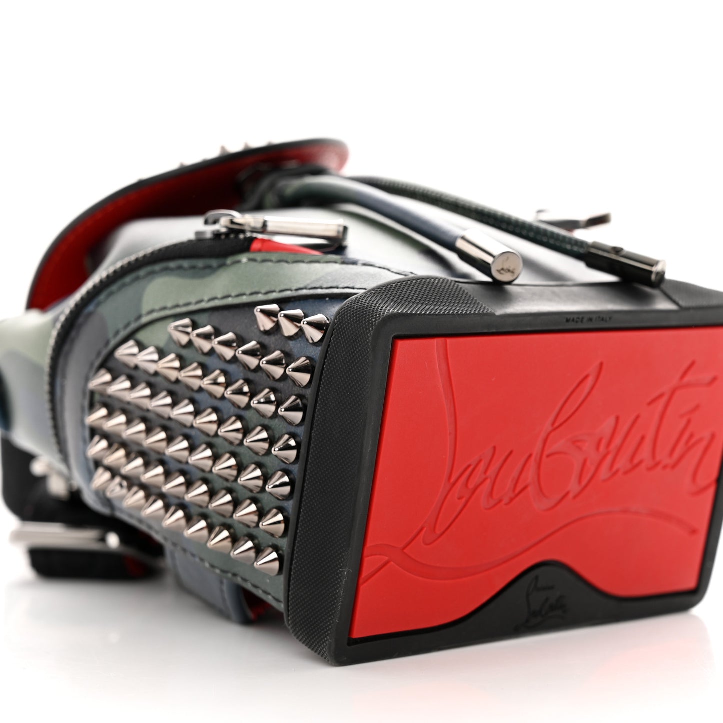 Calfskin Spiked Camouflage Mini Explorafunk Keyring Bag Multicolor