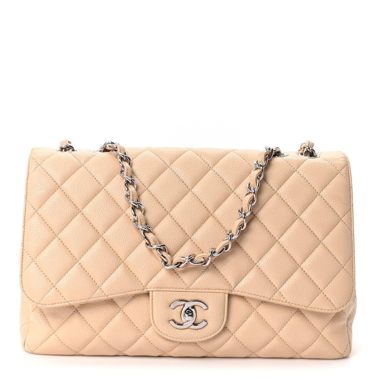 Chanel Caviar Quilted Jumbo Single Flap Beige Clair 1 of 10