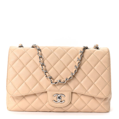 Chanel Caviar Quilted Jumbo Single Flap Beige Clair 1 of 10