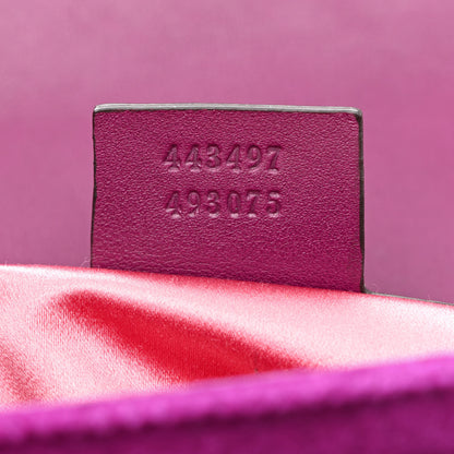 Gucci Velvet Matelasse Small GG Marmont Shoulder Bag Fuchsia Violet Cyclamen 7 of 13