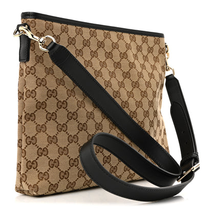 Gucci GG Monogram Web Flat Messenger Bag Black 3 of 11