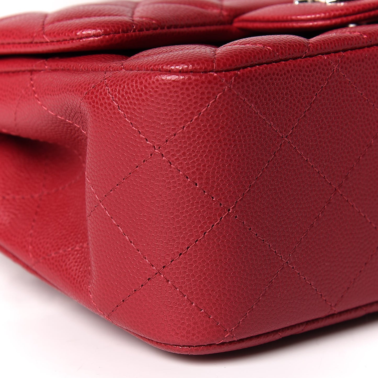 Caviar Quilted Mini Square Flap Dark Pink