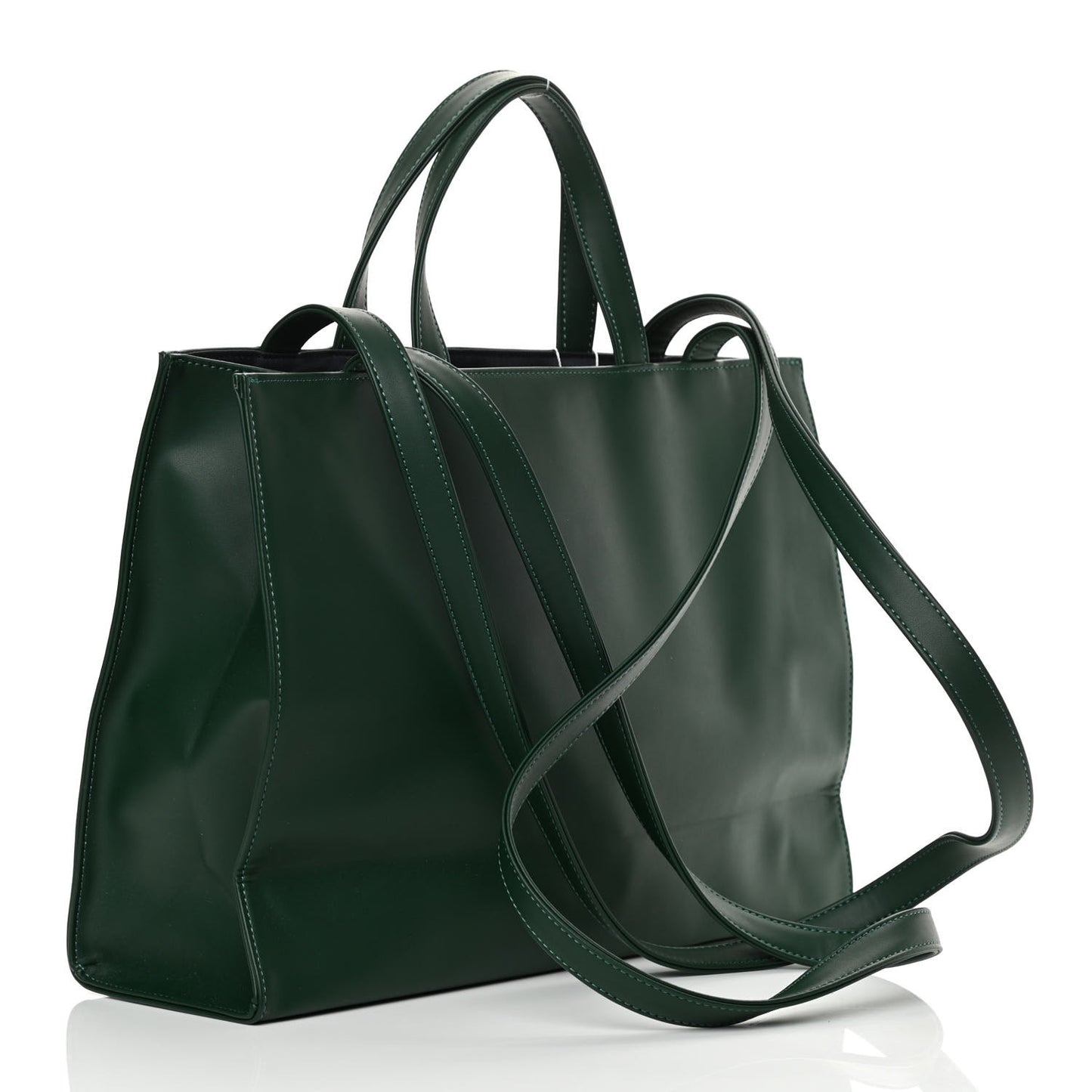 Vegan Leather Medium Shopping Bag Dark Olive