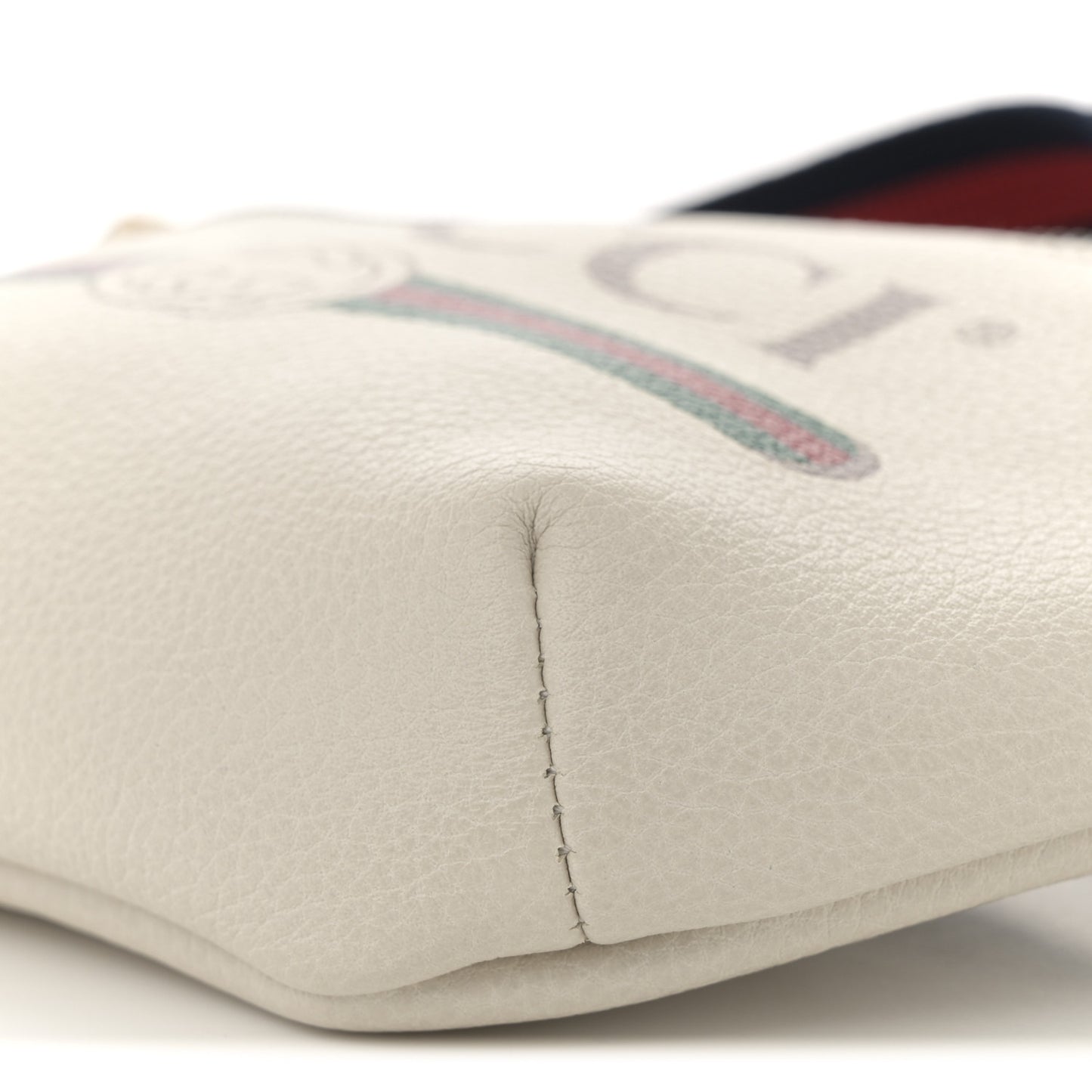 Grained Calfskin Small Logo Belt Bag White