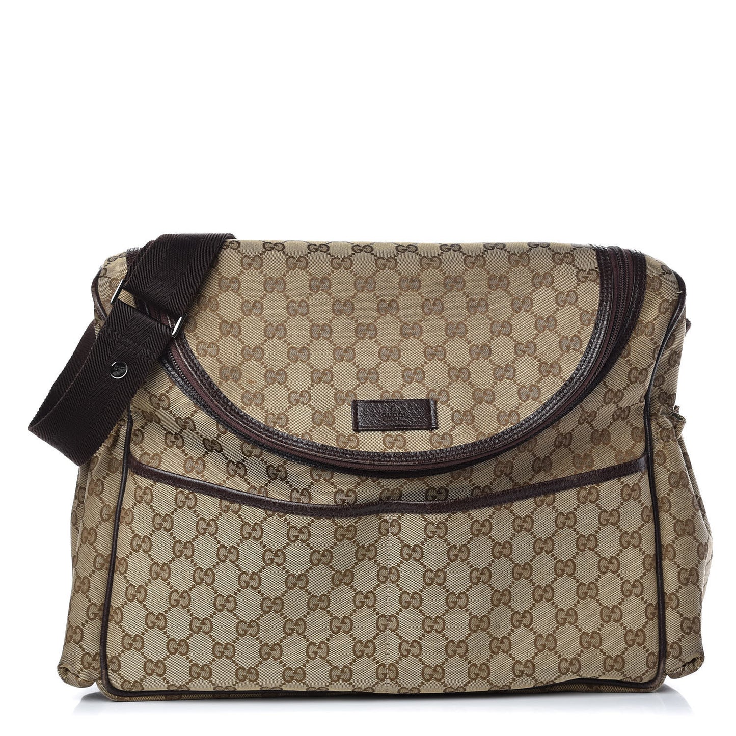 Monogram Natural Pigskin Large Diaper Bag Beige Ebony Cocoa Dark Chocolate