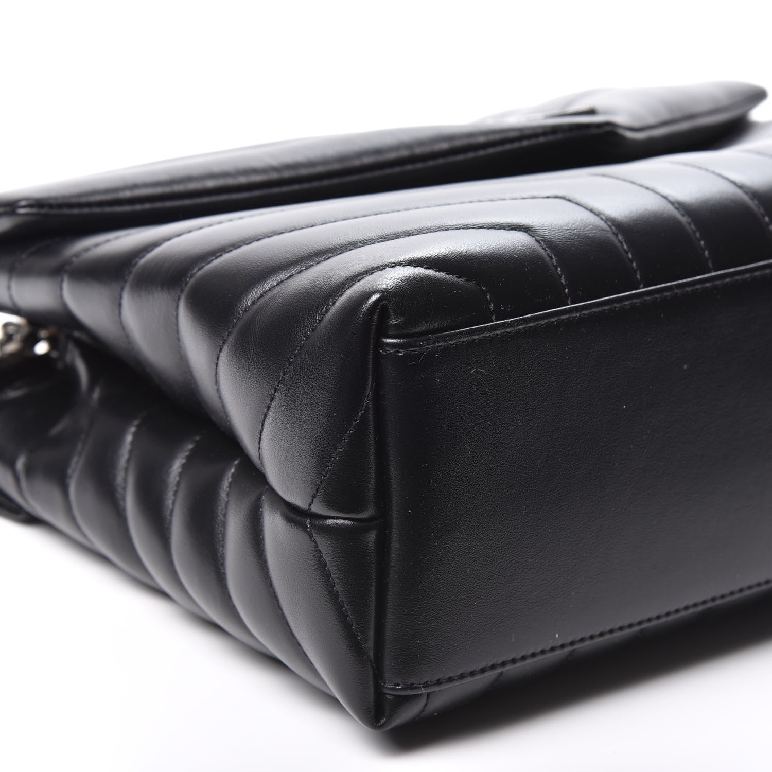 Saint Laurent Calfskin Y Quilted Monogram Medium Loulou Chain Satchel Black 5 of 11