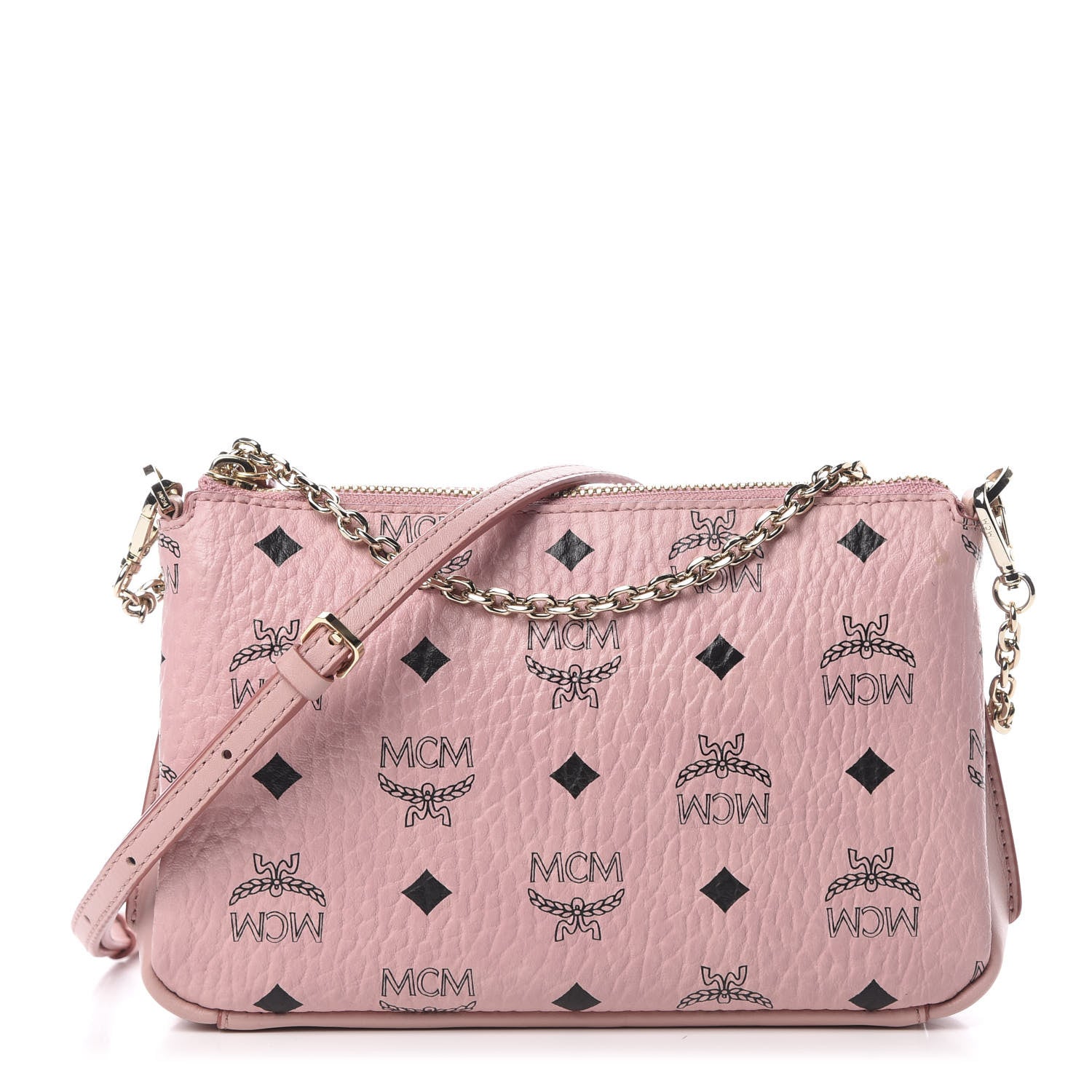 MCM Visetos Medium Millie Zip Crossbody Bag Soft Pink 1 of 11