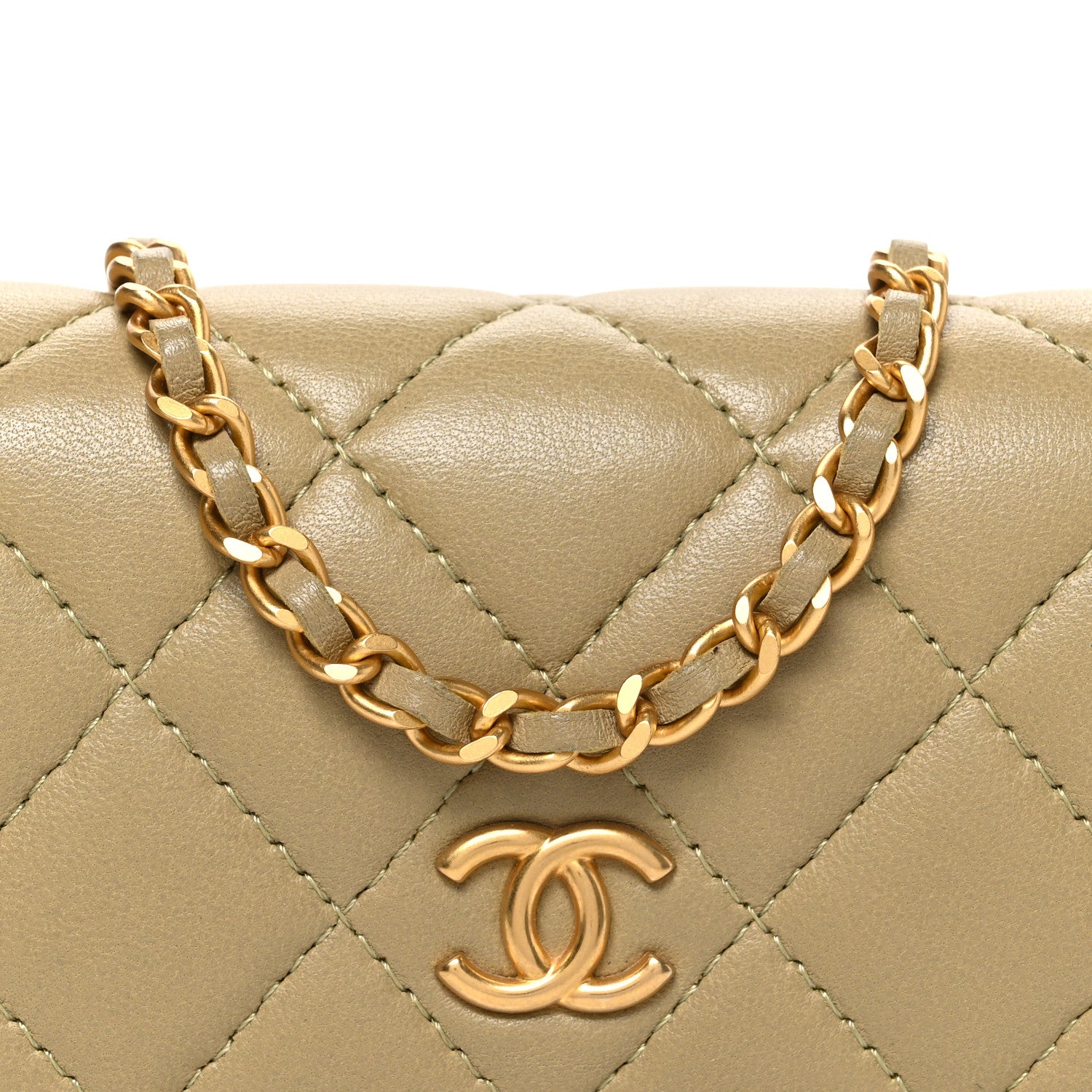 Chanel Lambskin Enamel Quilted Coco Hearts Clutch With Chain Light