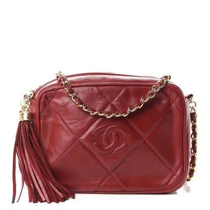 Chanel Lambskin Quilted Tassel Camera Case Red 1 of 10