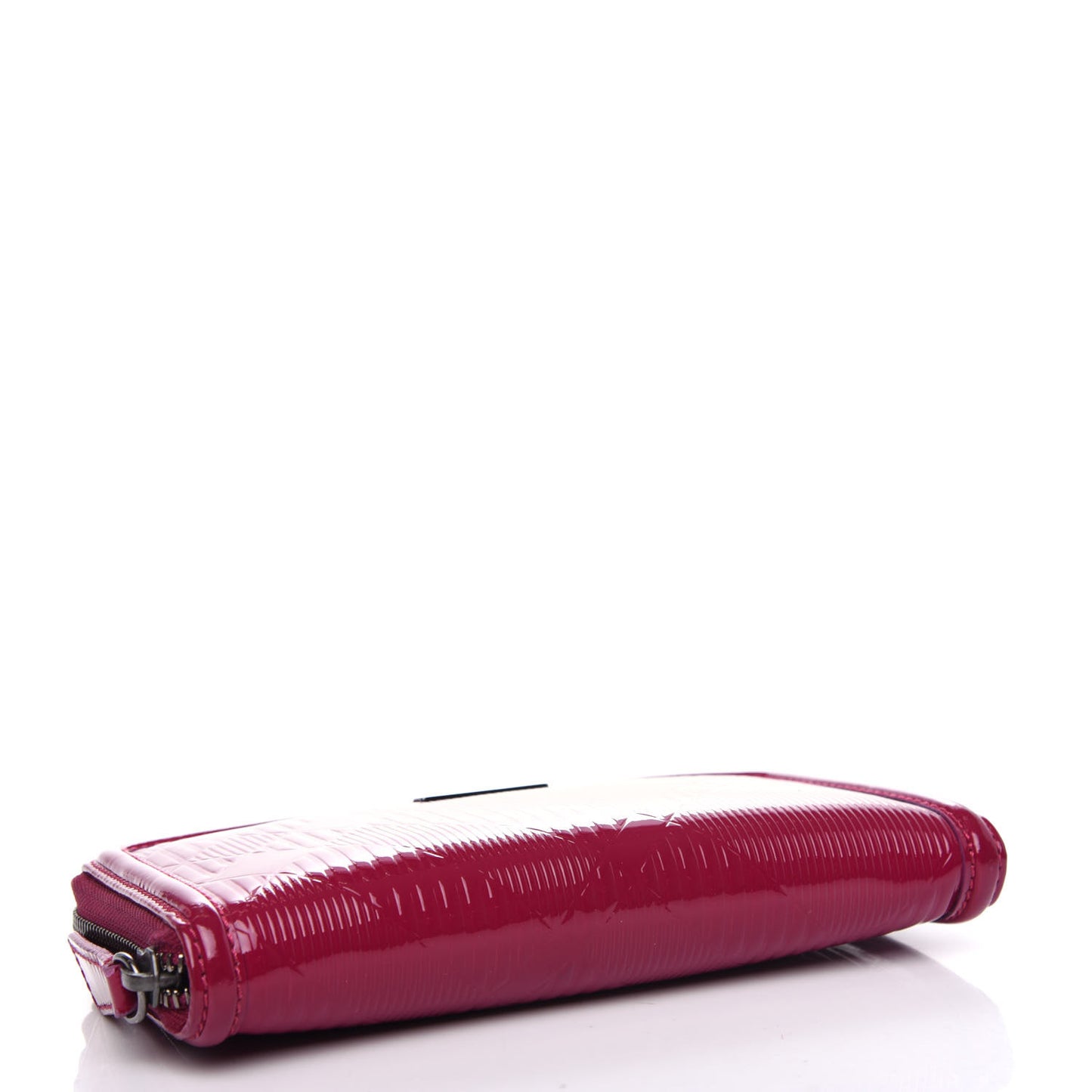 Patent Check Embossed Large Zip Around Wallet Raspberry Sorbet