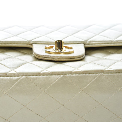 Chanel Metallic Lambskin Quilted Medium Double Flap Light Gold 18 of 22