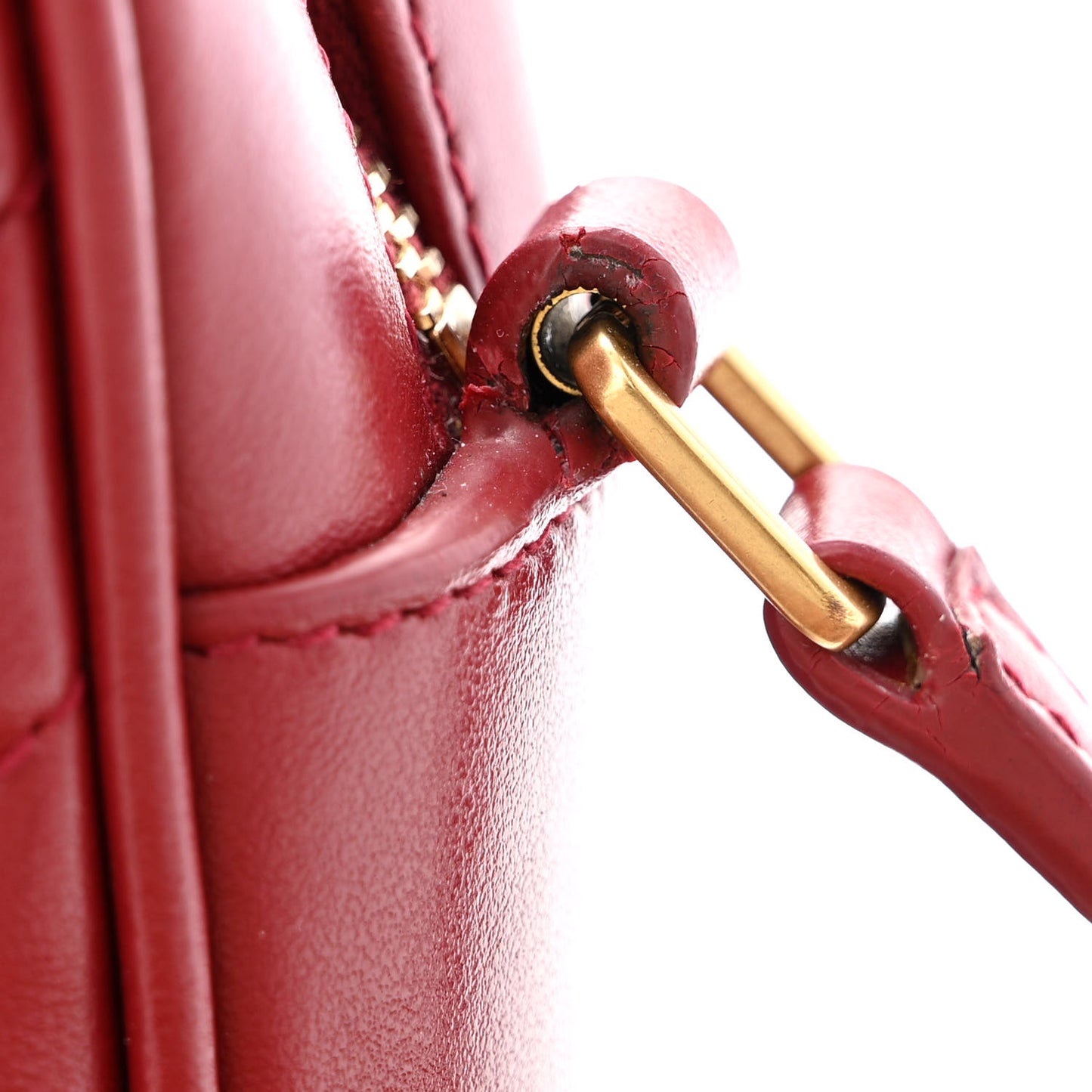 Calfskin Matelasse Monogram Lou Camera Bag Opyum Red