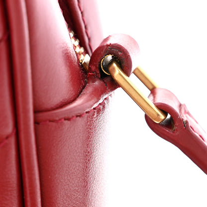 Saint Laurent Calfskin Matelasse Monogram Lou Camera Bag Opyum Red 28 of 29
