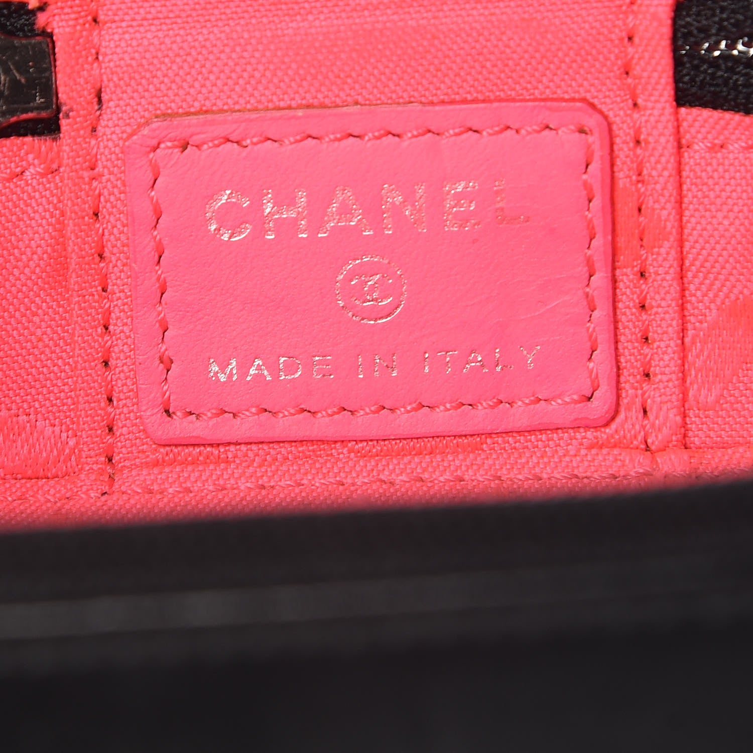 Chanel Calfskin Quilted Cambon Zip Around Makeup Pouch Black White 6 of 13