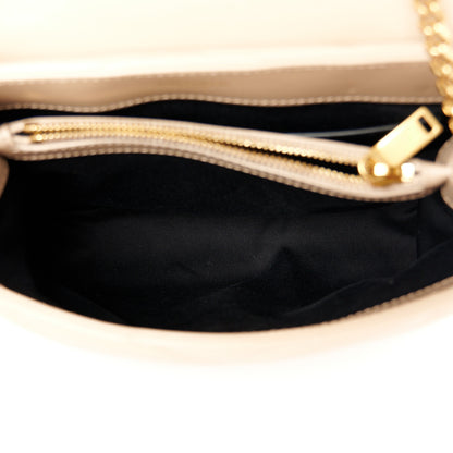 Saint Laurent Calfskin Y Quilted Monogram Small Loulou Chain Satchel Dark Beige 5 of 13