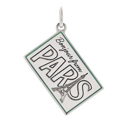 Tiffany Sterling Silver Enamel Paris Postcard Charm Blue 1 of 4