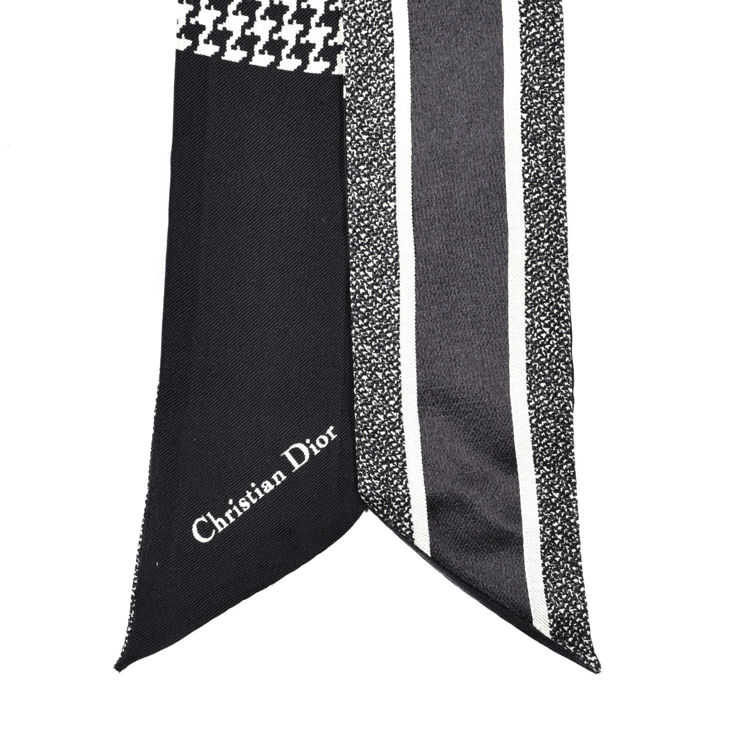 Christian Dior Silk Mitzah Scarf Black White 2 of 4