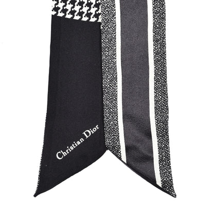 Christian Dior Silk Mitzah Scarf Black White 2 of 4